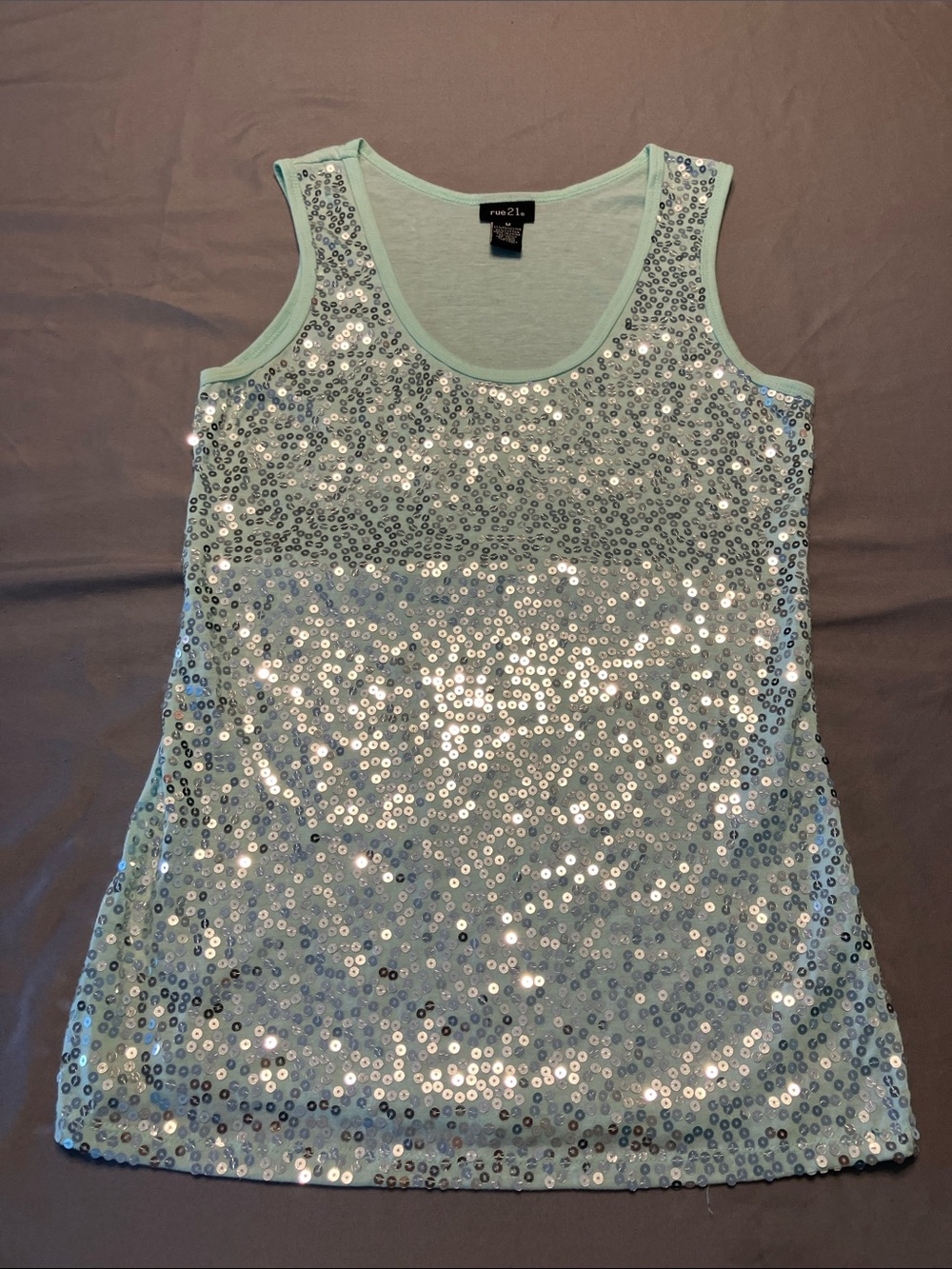 Rue21 Light Mint Sequin Tank Top